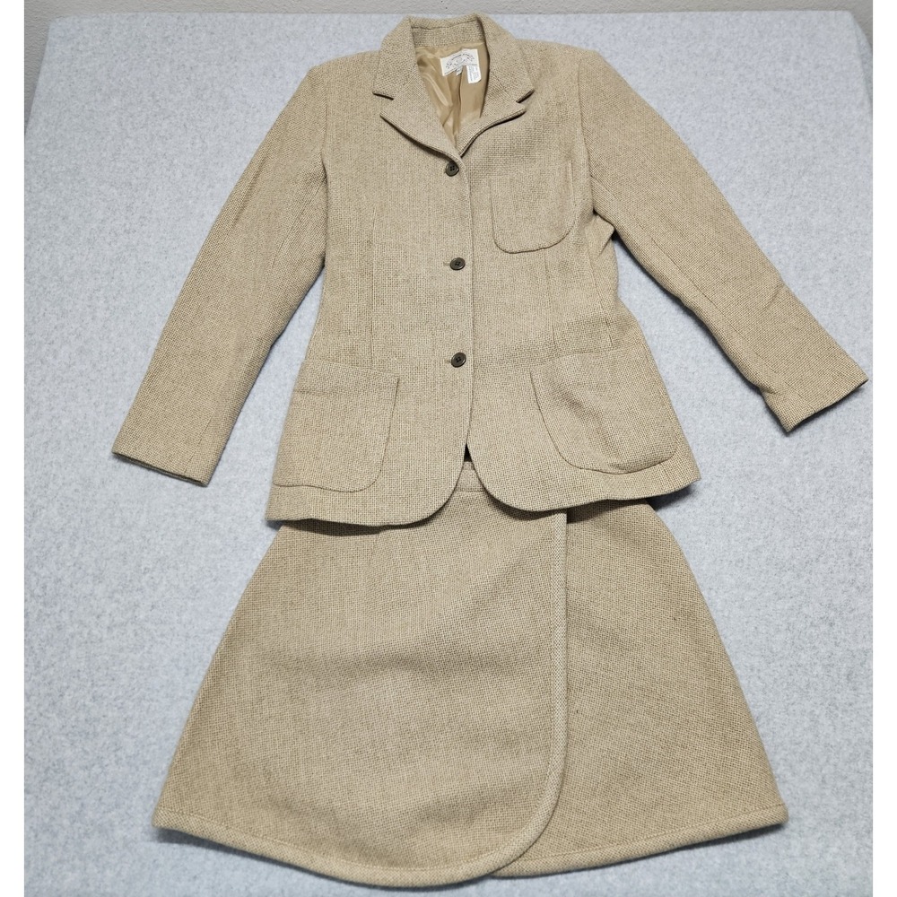 Vintage Georgio Armani  Tweed Blazer 6/Skirt 10 Set Womens 100% Wool
